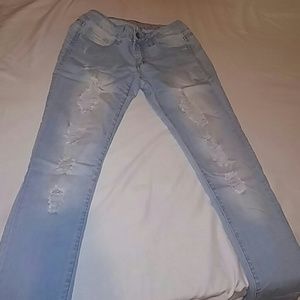 Light washed ripped denim jeans